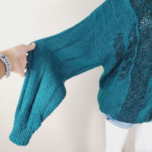 Cambridge Classics Teal Cable Knit Textured Sweater Unisex XL - Picture 9 of 11